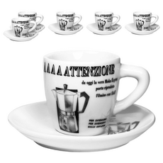 BIALeTTI 拜雷提 Carosello 濃縮咖啡杯6人組, 1套, 白色