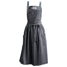 E.City 日式雙口袋圍裙工作衣, 1件, 深灰色