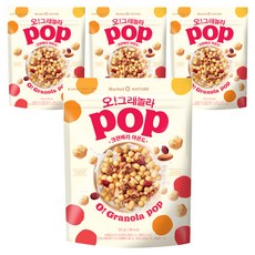 Market O NATURE Pop格蘭諾拉麥片 蔓越莓杏仁口味, 370g, 4包
