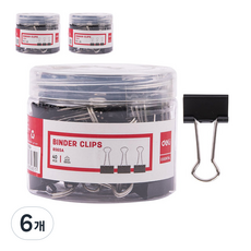 델리 메탈 더블클립 5호 E8565A 블랙, 19mm, 40개입, 6개