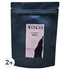 XOCO 니카 브라운 65% 코인 커버춰 초콜릿, 60g, 2개