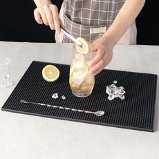 KALDIN 防滑雞尾酒吧台墊餐具瀝水架, 1個, 黑色, 1層