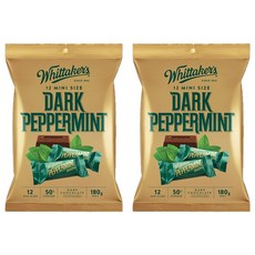 Whittaker's 迷你薄荷黑巧克力, 180g, 2袋