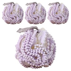 珍珠蕾絲泡泡沐浴球, 1入, 紫色, 4個