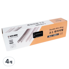 코라미 3:1 와이어링 100개입, 흑색, 4개, 8mm