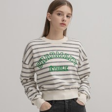 아틀리에나인 여성용 샤르망 스트라이프 오버핏 니트 T-6536