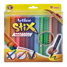 Shachihata 寫吉達 Artline STIX 積木色筆套裝, 12色 Bonus Pack, 刷毛筆, 1盒
