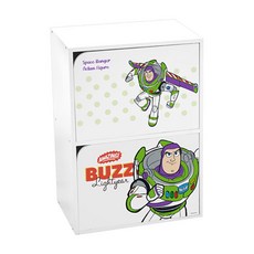 收納王妃 迪士尼玩具總動員 雙層櫃 二層木門櫃, 巴斯光年