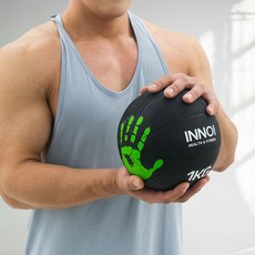 이노이 메디신볼 미끄럼방지 헬스 웨이트볼, 블랙, 1kg, 1개