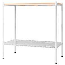 dayneeds 日需百備 松木 烤漆二層架, 白框 + 原木, 2層