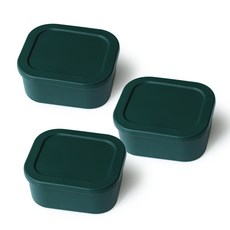 Jelly Pop Cube 矽膠密封容器深綠色 500ml, 3個, 單品