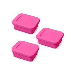 Reborn.J 矽膠密封保鮮盒 粉色 150ml, 3個, 單品