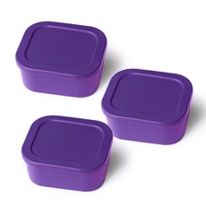 Reborn.J 矽膠密封保鮮盒 紫色 500ml, 3個, 單品