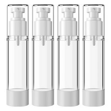 DM 뷰티 휴대용 펌프 스프레이 플랫 진공 공병 100ml, 혼합 색상, 4개