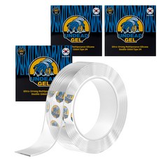 不死凝膠 無敵多用途超強力矽膠雙面膠帶 透明凝膠, 3個