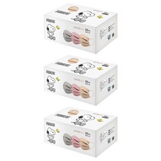 ONEDER 旺達棉品 史努比成人平面口罩, 晨曦灰 + 蜜桃藕 + 燕麥奶, 30片, 3盒