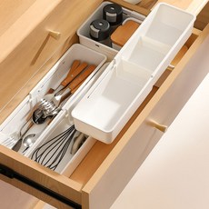 Lifetem 多功能滑動分隔收納箱, 1個, 白色