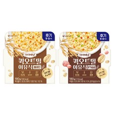아이배냇 유아용 퀵오트밀 이유식 후기 플레인 180g + 닭가슴살 180g, 1세트