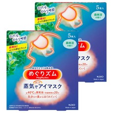 Kao 花王 MegRhythm 美舒律 蒸氣眼罩 森林浴香 40°C溫熱蒸氣, 5片, 2盒