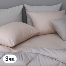 타카타카 데일리 프리미엄 베개커버 + 베개솜 세트, 핑크베이지, 3세트