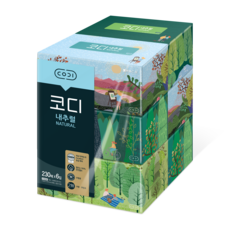 Natural清潔美容紙巾 230張入, 1個, 6入