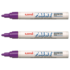 Uni 三菱 中字油漆筆 px-20 紫色, 1色, 3入