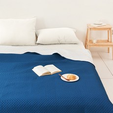 The Zari 奶油感空氣水洗 我尋覓的床罩兼床墊+枕頭套組, 海軍藍奶油