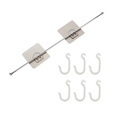 免釘無痕多功能六連掛勾 Set, 不需打孔, 防水不脫落, 1組, 單色