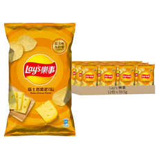 Lay's 樂事 洋芋片 瑞士香濃起司, 59.5g, 12包