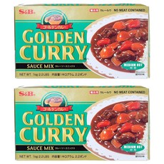 S&B GOLDEN CURRY 金牌咖哩塊 中辣, 1kg, 2盒