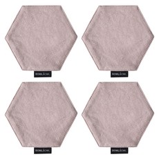 BOWLBOWL 韓國產 BolBol Modern 六角棉質杯墊 4入, 粉紅色, 4個