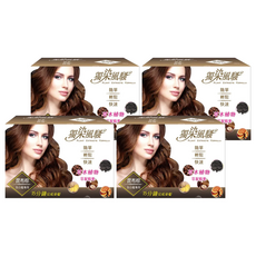 獨染風騷 泡泡染髮乳 6包 Set 草本植物萃取精華 灰白髮專用 15分鐘完成染髮, 6H昆布棕, 4盒