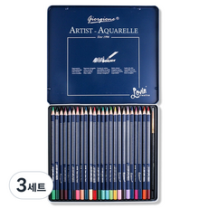 드로잉 전문가용 고급 미술 색연필 + 케이스 세트, 3세트, 24색