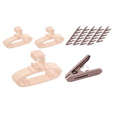 agazzang 兒童衣架 10入+夾子 10入組, 粉紅色（衣架）、酒紅色（爪）, 5組