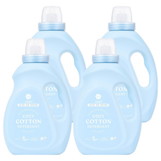 그린핑거 포근한 코튼 액상세제 본품, 1.4L, 4개