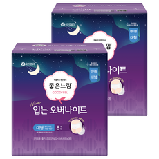 좋은느낌 입는 오버나이트, 대형, 8개입, 2개