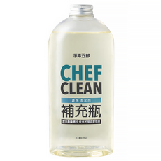 CHEF CLEAN 淨毒五郎 蔬果清潔劑補充罐 ECOCERT認證 植物性原料 食品洗劑等級 奶瓶可用, 1L, 1瓶