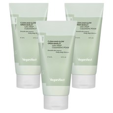 비건이펙트 클린 앤 글로우 청보리 라하 여드름완화 딥 클렌징 폼, 165ml, 3개