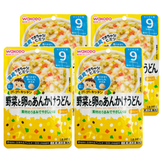 WAKODO 和光堂 嬰兒即食食品 蔬菜雞蛋羹烏龍麵, 9個月以上寶寶適用, 蔬菜雞蛋, 80g, 4包