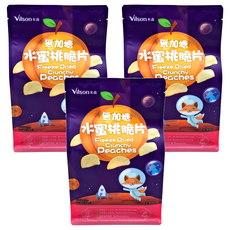 Vilson 米森 無加糖水蜜桃脆片 5包x3袋 (無添加糖、冷凍乾燥、酥脆口感、方便攜帶), 35g, 3袋