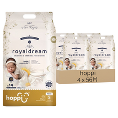 hoppi 皇家系列 嬰兒黏貼型尿布 4~8kg, S, 224片