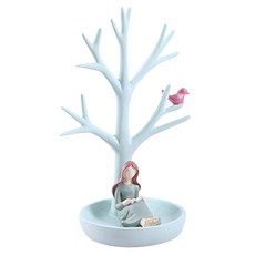 閱讀少女展示托盤 藍色, 1個