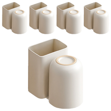 Reddot 紅點生活 止滑牙膏牙刷收納漱口杯, 日式淺橘, 5個