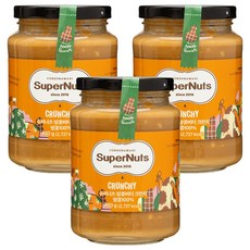 슈퍼너츠 100% 땅콩버터 크런치, 460g, 3개