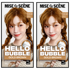 미쟝센 헬로 버블 염색제, 10GB골드브라운, 2개