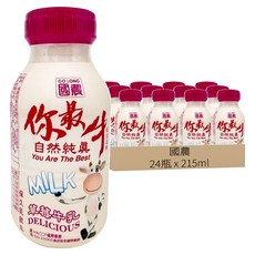 國農 草莓牛乳, 24瓶, 215ml
