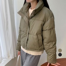 afinar 女款高領日常短版填充外套
