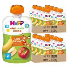 HiPP 喜寶 生機水果趣 蘋果香蕉, 16包, 100g