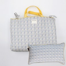 嬰幼兒可拆式雙面睡毯組 B款, 小白花款