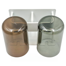 牙刷架 附杯子 免釘膠款 二人款, 白色, 1個